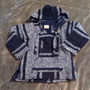 Navy and Gray Knit Hoodie